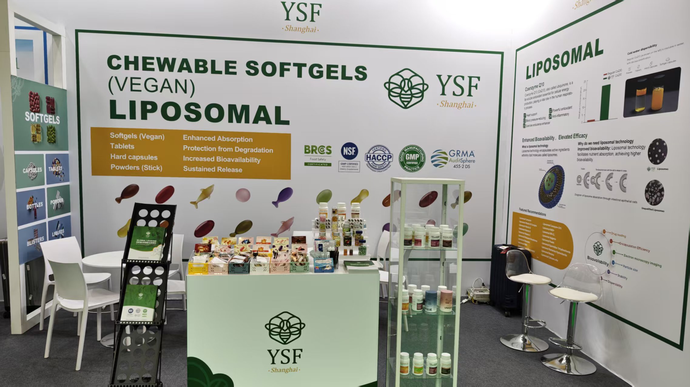 Booth with full product range on display